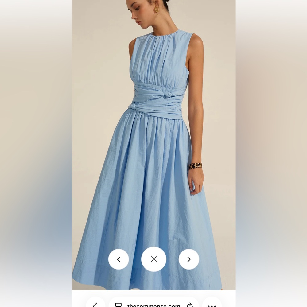 Commense Ruched Maxi Waist Dress in Size Small